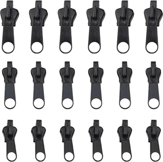 Universele Ritssluiting Reparatieset - 18 Stuks in 3 Maten voor Vervangen van Ritssluitingen van Universele