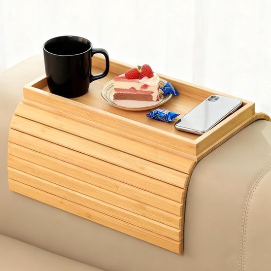 Universele sofa-armleuningorganizer - met dienblad voor afstandsbediening en kleine voorwerpen
