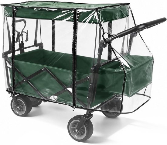 Universele transparante regenhoes voor bolderkar, handwagen en campingwagen, 115 x 75 x 51 cm, met ritssluiting en klittenbandsluiting