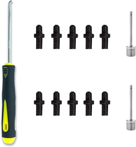 Universele Ventiel Vervangingsset voor Sportballen - Opblaasnaalden en Ventielen (10 Stuks) van Avento