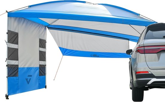 Universele Waterdichte Achterklep Tent voor Auto's, Ideaal voor Kamperen, Trekking en Buitenactiviteiten met Muggennet en Zonbescherming van Merkloos