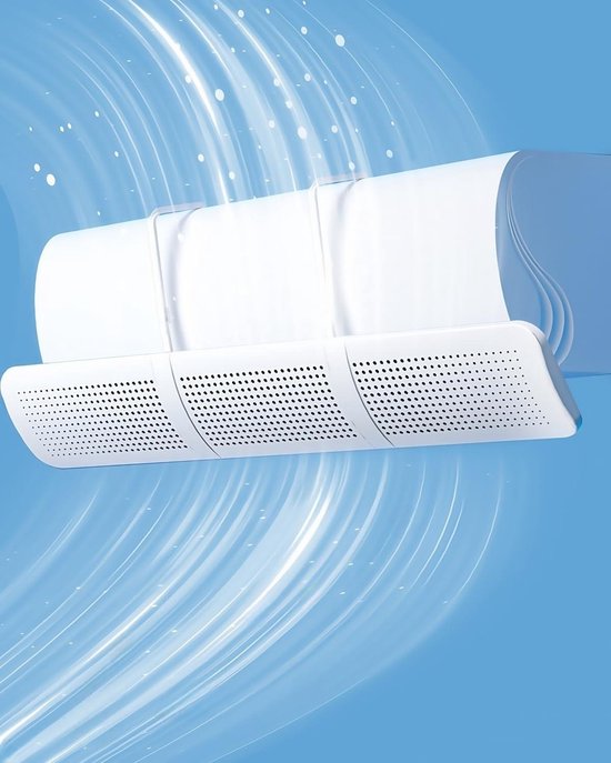 Universele Winddeflector - Airco Windscherm - Comfort Vergroten - Verstelbaar Ontwerp - 18 x 67 x 315 cm - Wit