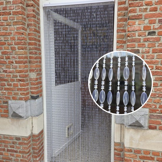 Unwanted Guests Vliegengordijn Diamant - Transparant Kralengordijn - Deurgordijn - 220 x 90 cm - Horgordijn - Vliegengordijn Deur - Vliegengordijn PVC Transparant - Vliegengordijn Kralen - Modern Design - Eenvoudige Installatie van Merkloos