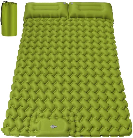 Unyqoos® Comfortabel en Ruim Zelfopblazend Campingmatras voor Twee Personen, Ideaal voor Outdoor Avonturen van Merkloos