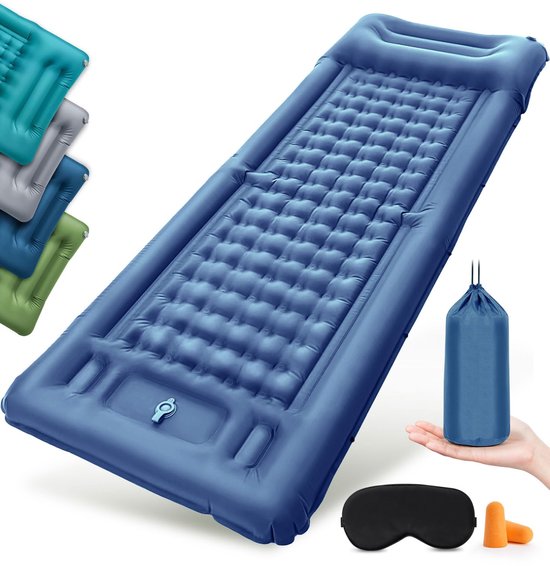 Unyqoos® Comfortabel Zelfopblazend Campingmatras met Ingebouwde Voetpomp en Hoofdkussen voor Outdoor Avonturen van Merkloos