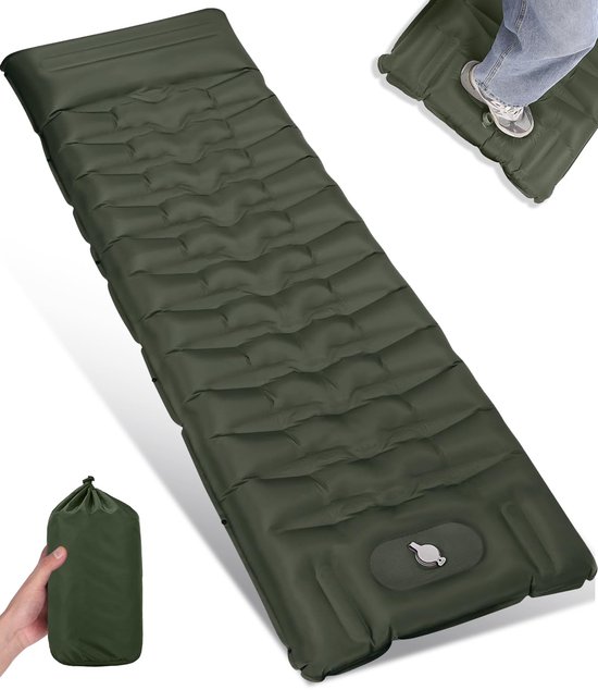 Unyqoos® Comfortabele en Dikke Zelfopblazende Slaapmat met Voetpomp voor Kamperen en Outdoor Avonturen van Unyqoos