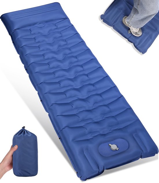 Unyqoos® Comfortabele en Dikke Zelfopblazende Slaapmat voor Outdoor Avonturen met Voetpomp van Merkloos