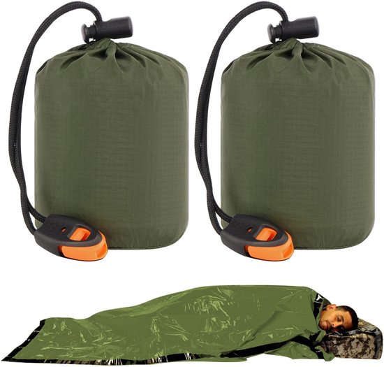 Unyqoos® Nood- en Overlevingsslaapzak voor Extreme Buitenomstandigheden met Waterdichte Bescherming en Noodfluitjes van Unyqoos
