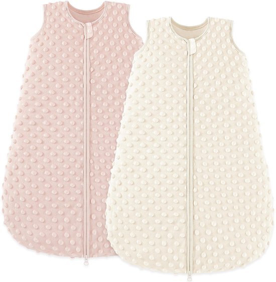 Unyqoos® Set van twee comfortabele babyslaapzakken voor herfst en winter, roze 78 cm van Merkloos