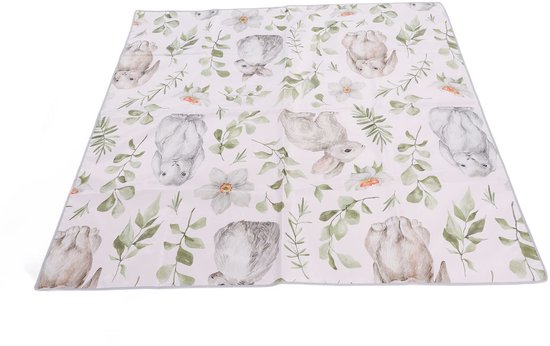 Unyqoos® Zachte en Opvouwbare Babyspeelmat met Konijnenpatroon voor Binnen en Buiten van Unyqoos