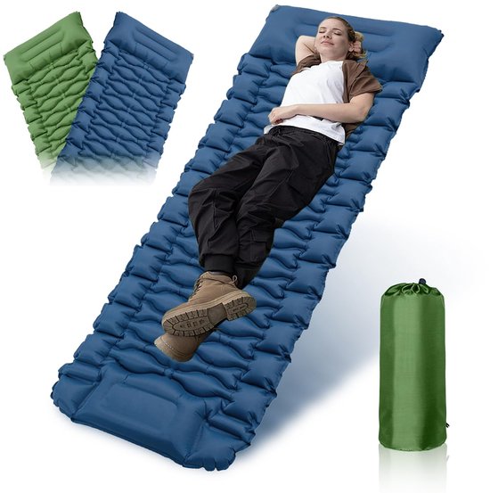 Unyqoos® Zelfopblazende Campingmatras met Geïntegreerde Voetpomp en Isolerende Slaapmat voor Outdoor Avonturen van Unyqoos
