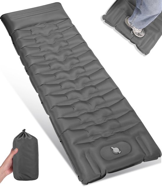 Unyqoos® Zelfopblazende en comfortabele slaapmat voor kamperen, wandelen en outdoor activiteiten met voetpomp van Unyqoos