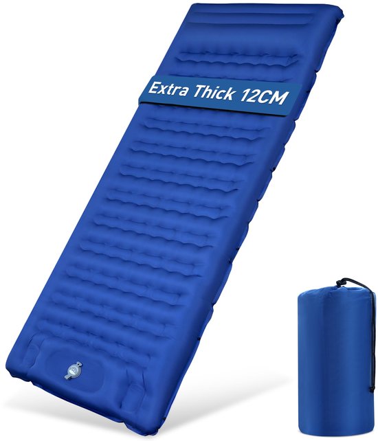 Unyqoos® Zelfopblazende slaapmat met ingebouwde voetpomp, ultralicht, waterdicht en comfortabel voor outdoor gebruik van Merkloos