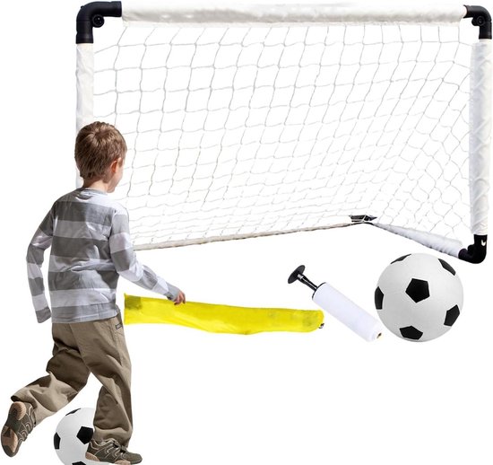 Uozonit Kindervoetbaldoel - draagbaar voetbaldoel - jeugdvoetbaldoel - balpomp - voetbal opvouwbaar - outdoor-speeltoestel - kinderen - oefennet - draagtas - kindertraining - open lucht Voetbalpomp van Uozonit