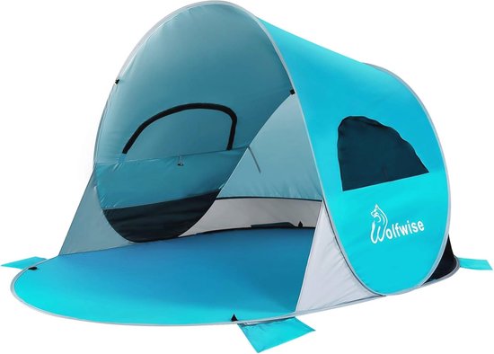 UPF 50+ Pop-up Strandtent voor 3-4 Personen - Waterafstotend en Lichtgewicht Zonnescherm van Outdoorer