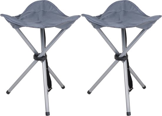 Urban Living bijzet krukje/stoeltje - 2x - Opvouwbaar - Camping/outdoor - D32 x H43 cm van Urban Living
