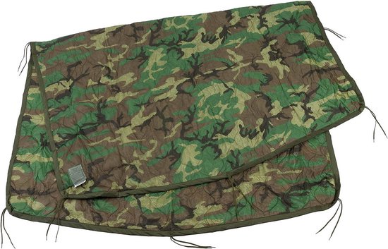 US army poncho liner (Woobie), woodland camo van Merkloos