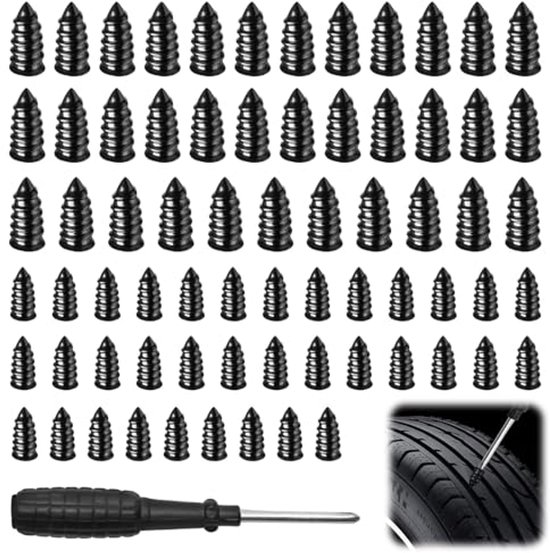 Vacuüm Bandenreparatieset met 70 Stuks Nagels en Schroevendraaier van Merkloos