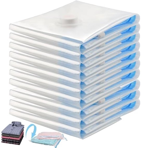 Vacuüm Compressiezakken 60 x 40 cm - Set van 10 Stuks voor Efficiënte Ruimtebesparing van Merkloos