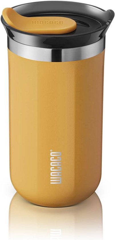 Vacuüm Geïsoleerde Koffiemok - 10 fl oz (300 ml) Dubbelwandig RVS Reismok met Drinkdeksel - Geel