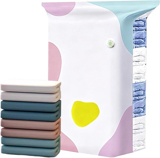 Vacuüm Opbergzak - Compressie Zak Dekel Organizer - Ruimte Besparen - Pompvrij 3D Sluiten - 100x80x38 cm - Kleurrijk