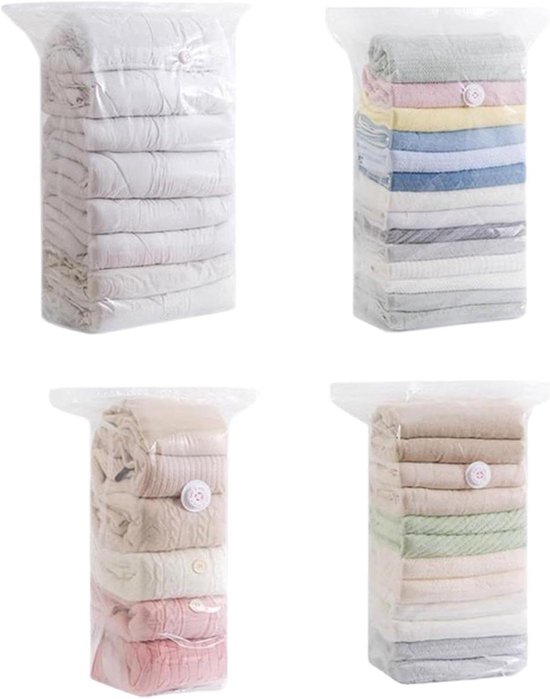 Vacuüm Opbergzakken - Compressiezakken Ruimtebespaarder - Kleding Opbergen - Pompvrije Compressie - 4 stuks - Niet gespecificeerd