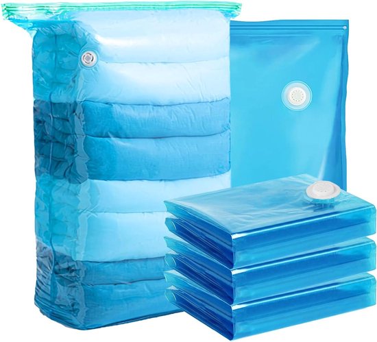 Vacuüm opbergzakken - Jumbo compressiezakken - Ruimte besparen - Dubbele seal - 2 stuks 80x100cm - Transparant