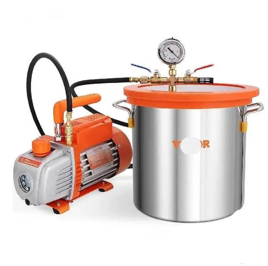 Vacuümpomp - Koelmiddel vacuümpomp - Koelgereedschap - HVAC-koeling - 5 gallon - Vacuümkamer - 3,5 CFM - Oranje van Merkloos