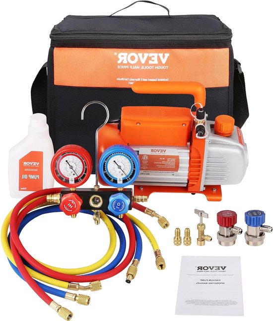 Vacuümpomp – Vacuüm Pomp – HVAC Pomp – Koelpomp – Aircopomp – Krachtige 128L/min Vrije Luchtverplaatsing – A2L Explosieveilige Ontwerp van Merkloos