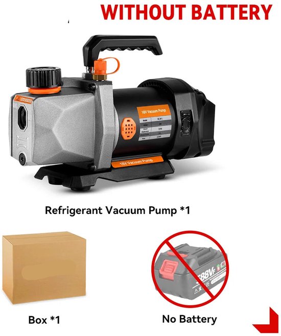 Vacuümpomp - Vacuümpomp Air Conditioner - Vacuumpomp - Vacuümkamer - Koelgereedschap - Vacuümkamer met pomp - Air Conditioning Pomp - 7CFM 1/2HP - 5PA 1/4 Luchtinlaat Koelkast Airconditioning Vacuüm - Zonder batterij van Merkloos