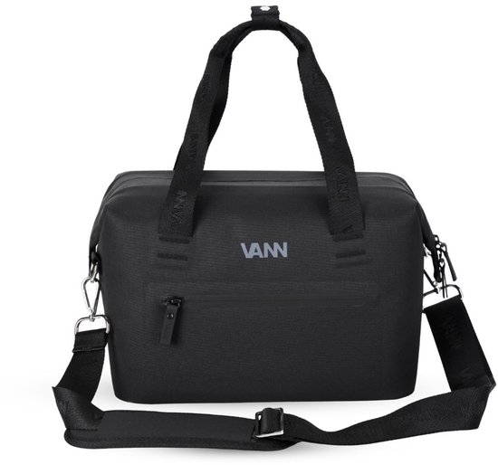 VANN Lunchtas voor Dames & Heren - Koeltas voor Lunch - 12u Koud - Waterdicht & Lekvrij - 6L - Afneembare Schouderband - Gerecycled PET - Zwart van Merkloos