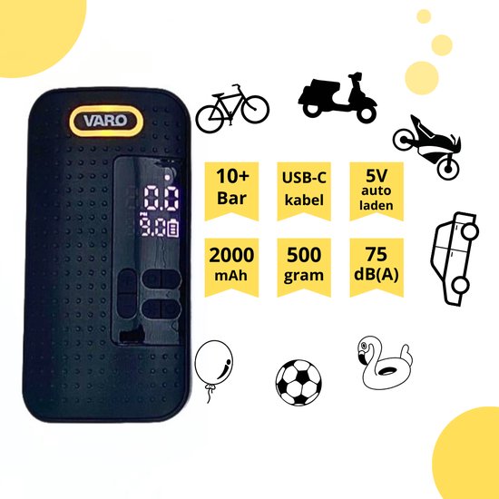 Varo luchtpomp - 8 volt - 2000 mAh van VARO