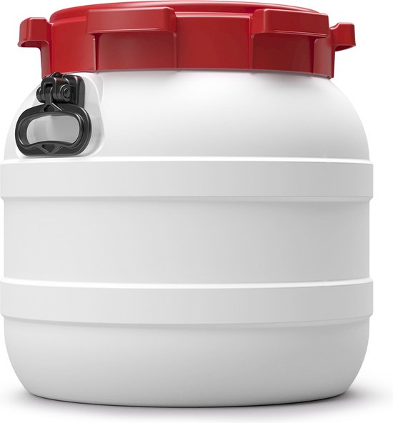 Vat 42 Liter - Water- En Luchtdicht - Wit/rood van Toppy
