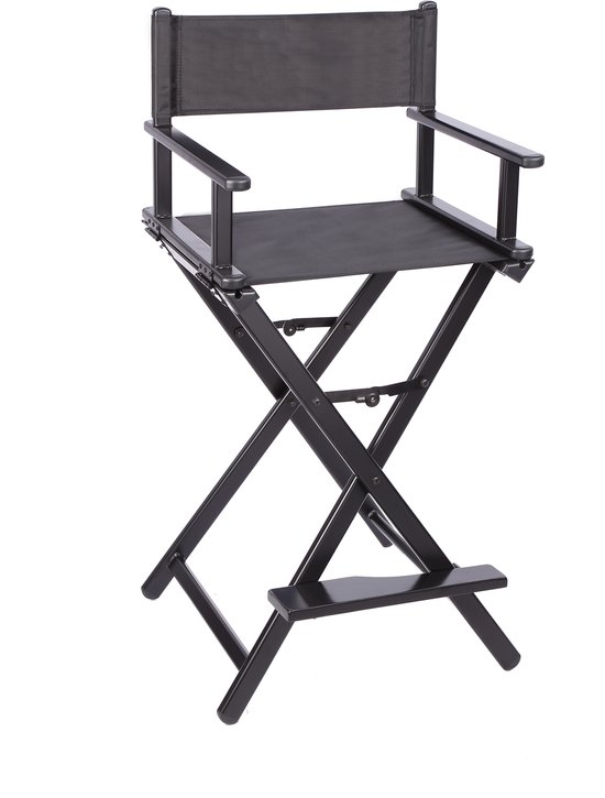 VDD – Stoel - Kruk – Klap Stoel - Make up Stoel – Visagie Stoel – Regisseursstoel – Kaptafel Stoel – Make up Kruk – Kaptafel Kruk - Makeup Stoel - Zwart