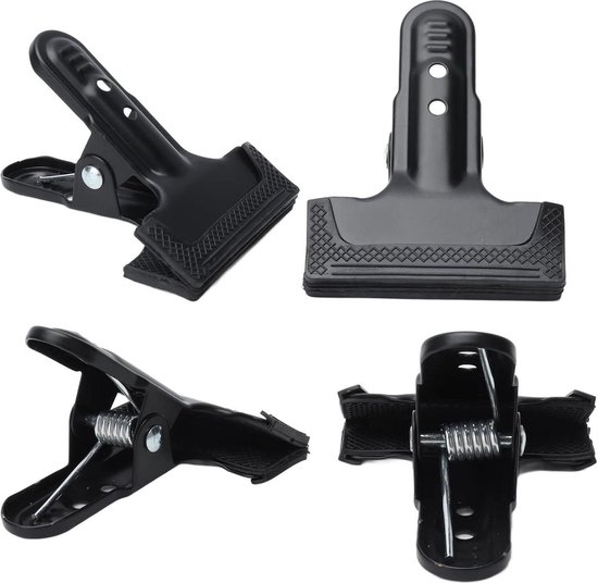 Veerklemmen set 4 stuks Heavy Duty Anti-slip metalen brede mond veerklemmen - houtbewerking - A klemmen - dekzeil kamperen - modelleren - DIY projecten - fotostudio's - foto-achtergrond van VEER