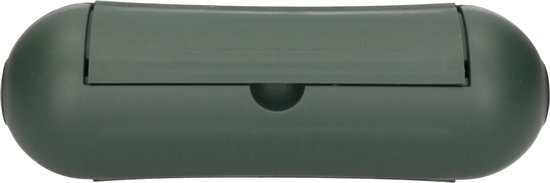 Veiligheid stekkersafe - groen - 21 x 7 x 7 cm - polypropyleen - stekker beschermdoos