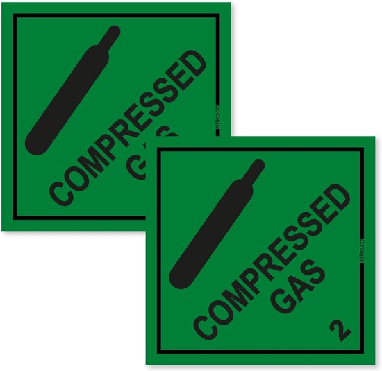 Veiligheidssticker Gassen - Gevarensticker Diamant - Voertuig Veiligheid - Duidelijke Pictogrammen - 100mm - Groen