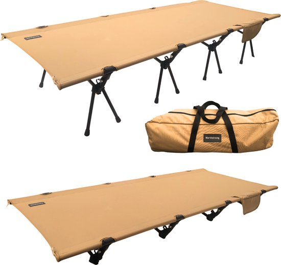 veldbed XXL - 190x80x29 - kampeerbed - hoog/laag - duurzaam en sterk - nieuwe generatie - kleine opvouwbaar in draagtas van Merkloos