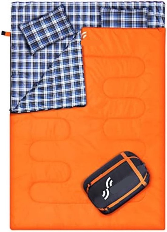 Velox Tweepersoons Slaapzak - Slaapzak 2 Personen - Dubbele slaapzak - Oranje van Merkloos