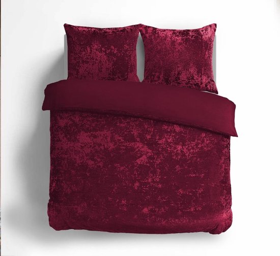 Velvet Couture Dekbedovertrek - 200x200/220 - Crushed Velvet - Bordeaux van Sleeptime