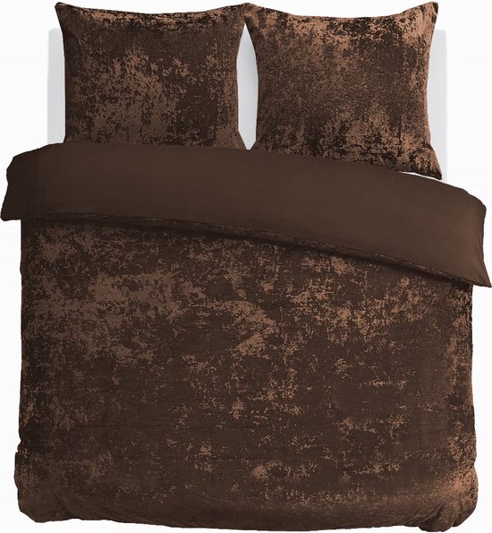 Velvet Couture Dekbedovertrek - 240x200/220 - Crushed Velvet - Chocolade Bruin van Presence Utrecht