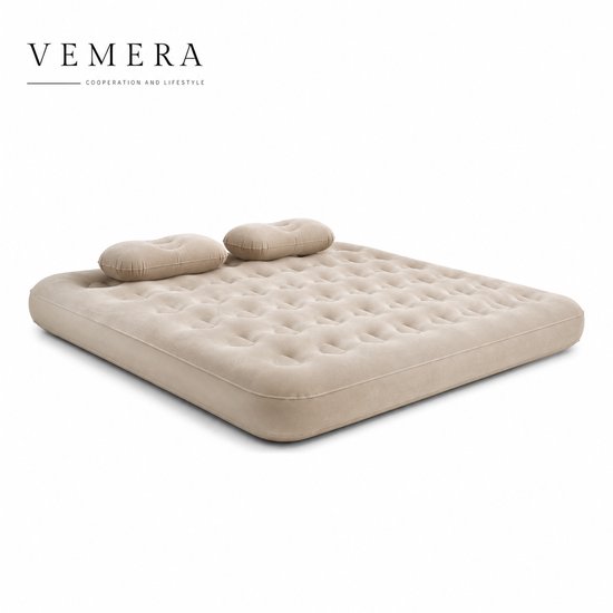Vemera luchtbed - 2-persoons opblaasbaar campingbed met ingebouwde elektrische pomp en Type-C oplaadfunctie