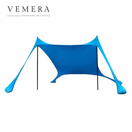 Vemera tent - strandtent - pop-up luifel - zonnescherm UV beschermend - 200 × 210 × 150 M - blauw
