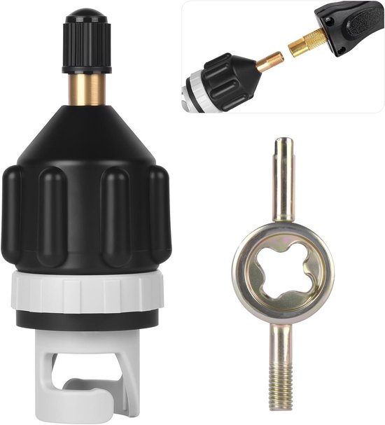Ventiel Adapter - Opblaasbare Boot - Watersport Uitrusting - Snelle Omzetting - 7 cm - Zwart