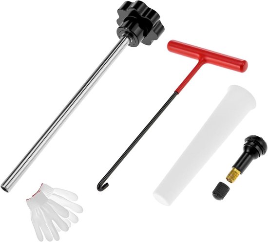 Ventiel Gereedschap Set - Banden Reparatie - Efficiënt Banden Herstel - Reparatie Zonder Demontage - 4 Delig - Zilver