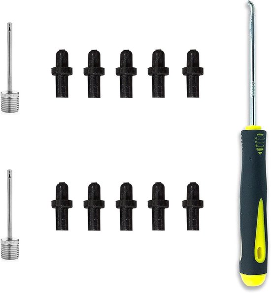 Ventiel Reparatie Set - Balventielen - Sportballen Opblazen - 10 Stuks Vervanging - Universeel - Zwart