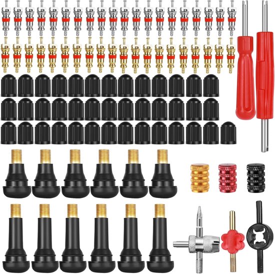 Ventiel Reparatie Set - Band Reparatie Kit - Auto Banden Onderhoud - Compleet Met 100 Delen van Merkloos