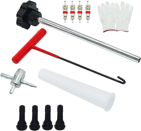Ventiel Reparatie Set - Banden Tool Kit - Snel Ventielen Vervangen - Zonder Band Demontage - 22 cm Lengte van Merkloos