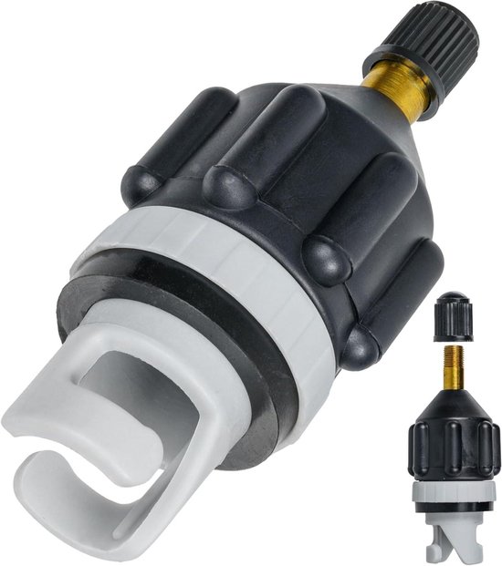 Ventieladapter 2 Sets - Pomp Adapter - Opblaasbaar Watersport - Hogedruk Geschikt - 10x8x1 cm - Zwart