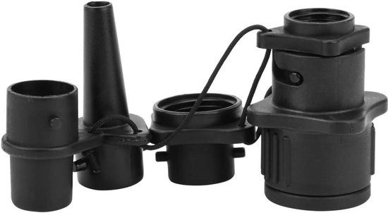 Ventieladapter Set - Boot Connector - Watersport Accessoires - Vier Connectoren - 10 x 8 x 4 cm - Zwart